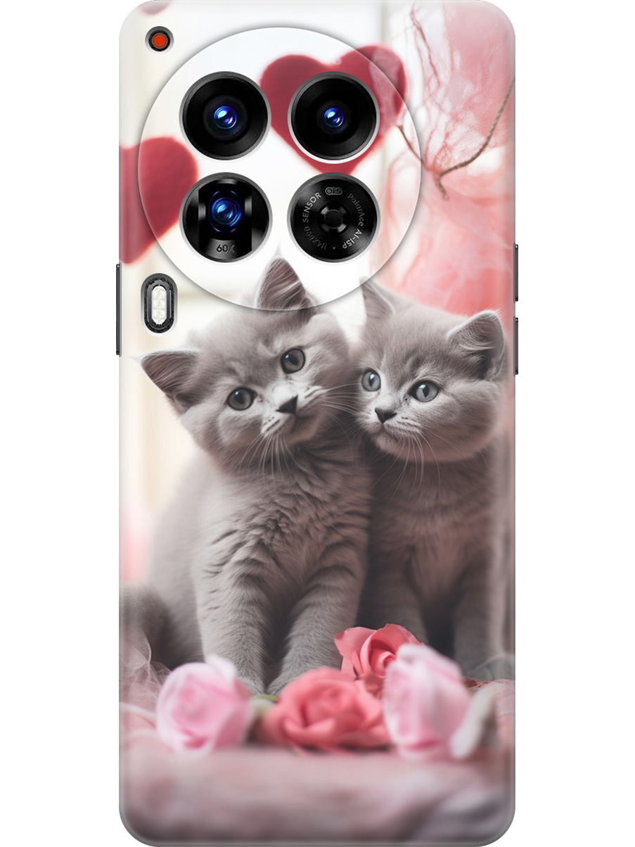 

Силиконовый чехол на Tecno Camon 30 Premier 5g с принтом "Котики и сердечки", Прозрачный;красный;серый, 782633091