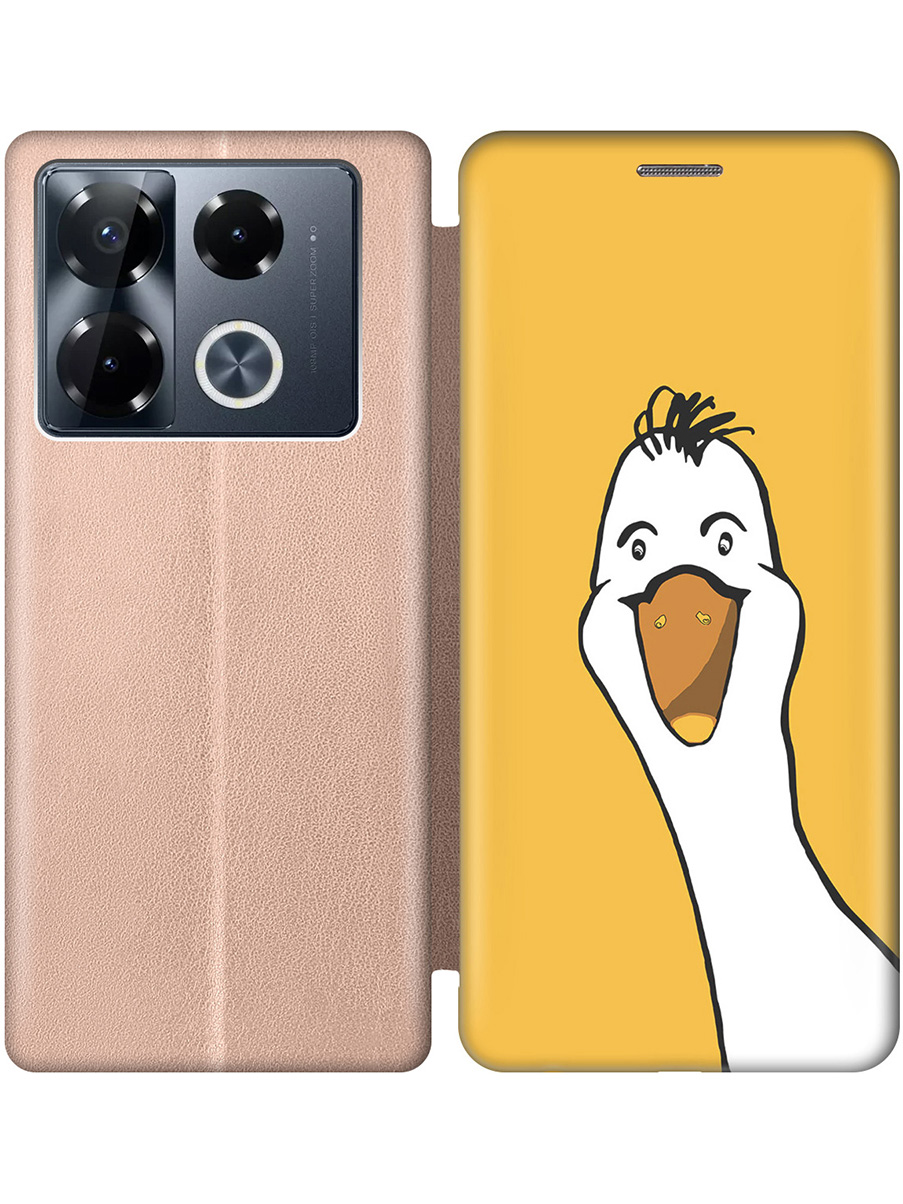 

Чехол-книжка на Infinix Note 40 Pro / 40 Pro 5g / 40 Pro+ 5g с принтом золотой 799334, Золотистый;белый;желтый, 782627071