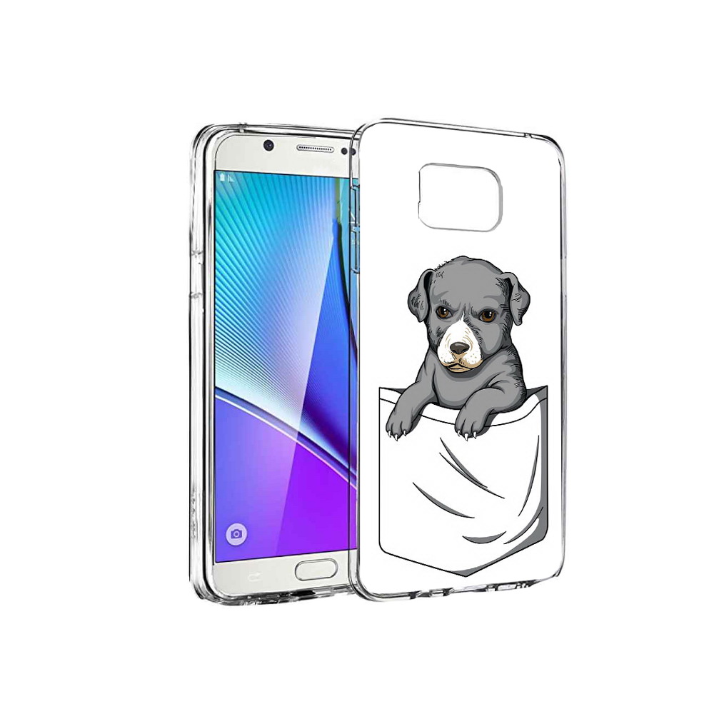 

Чехол MyPads Tocco для Samsung Galaxy Note 5 собачка в кармане, Прозрачный, Tocco
