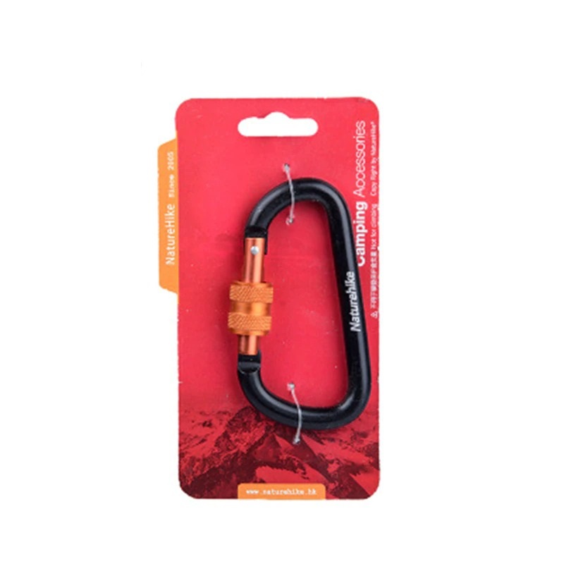 

Карабин Naturehike 2022 D-Type Multifunctional Hang Buckle With Lock 8 Cm Black, NH15A008-D