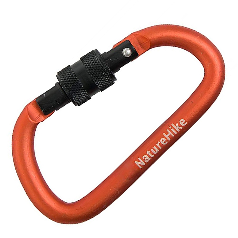 Карабин Naturehike 2022 D-Type Multifunctional Hang Buckle With Lock 8 Cm Orange