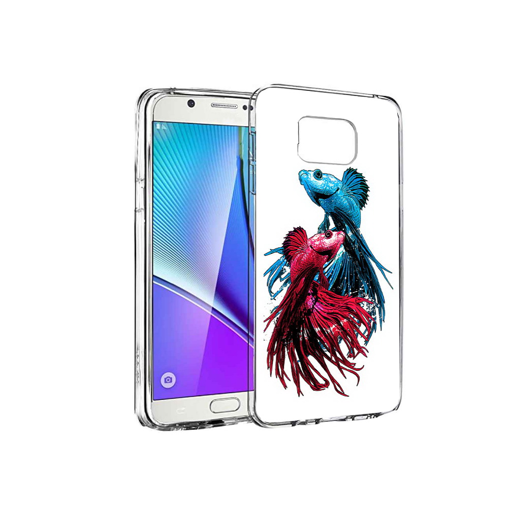 

Чехол MyPads Tocco для Samsung Galaxy Note 5 рыбы петушки, Прозрачный, Tocco