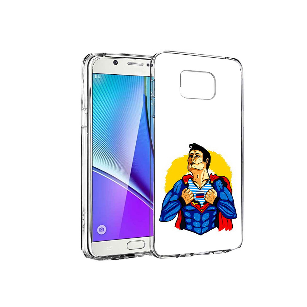 

Чехол MyPads Tocco для Samsung Galaxy Note 5 русский супермен, Прозрачный, Tocco