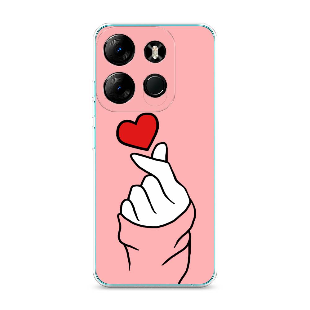 

Чехол Awog на Tecno Pop 7 Pro "Милое сердечко", Белый;красный;черный, 303450-7