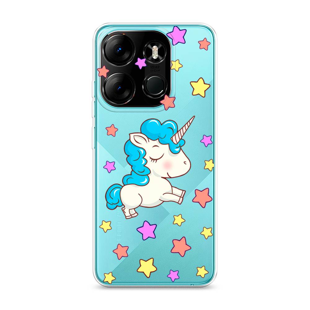 

Чехол Awog на Tecno Pop 7 Pro "Звездный единорог", Голубой;фиолетовый;желтый, 303450-2