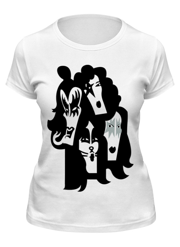

Футболка женская Printio Kiss (кисс) белая 2XL, Белый, Kiss (кисс)