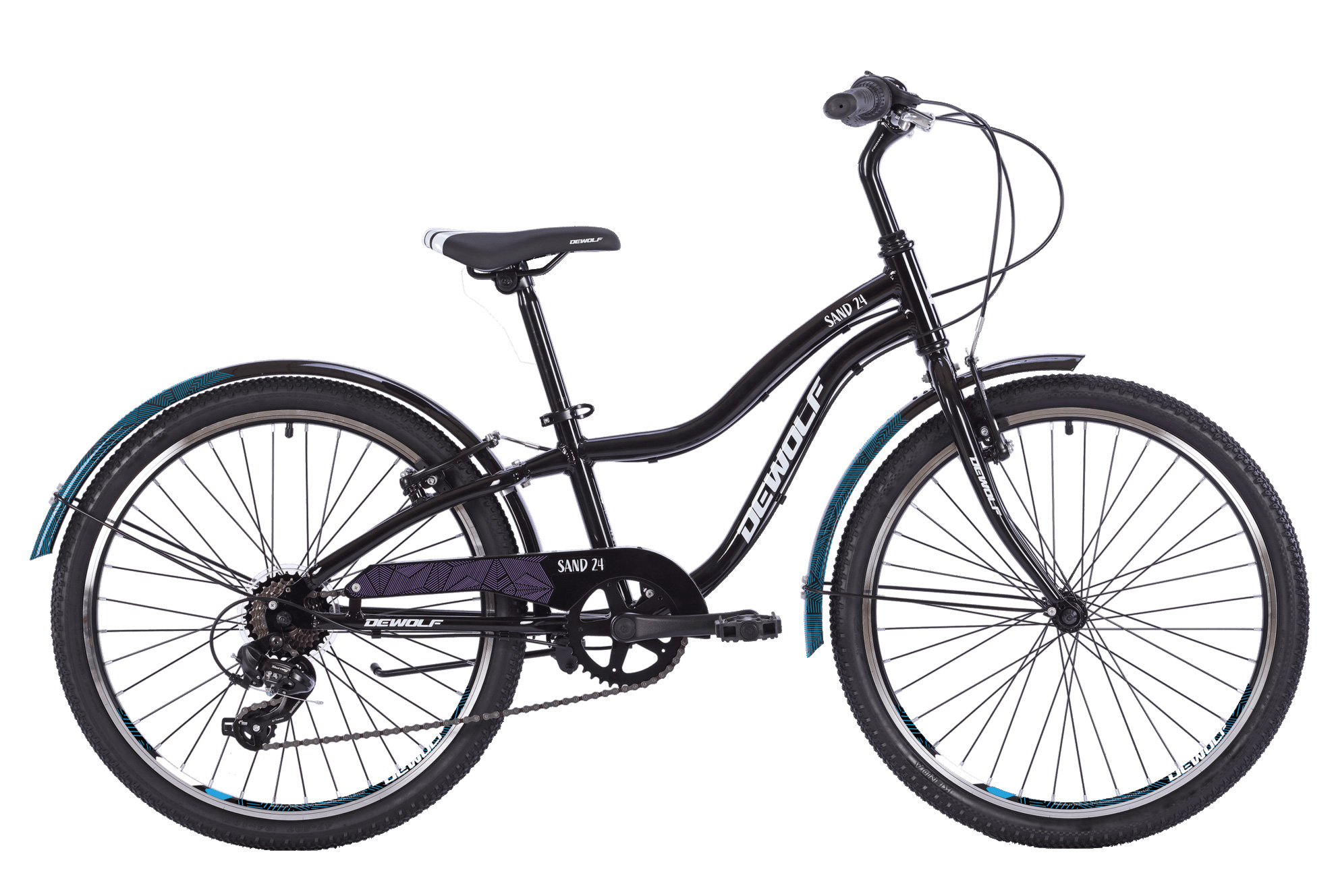 Велосипед Dewolf Sand 24 2022 One Size black/light blue/white