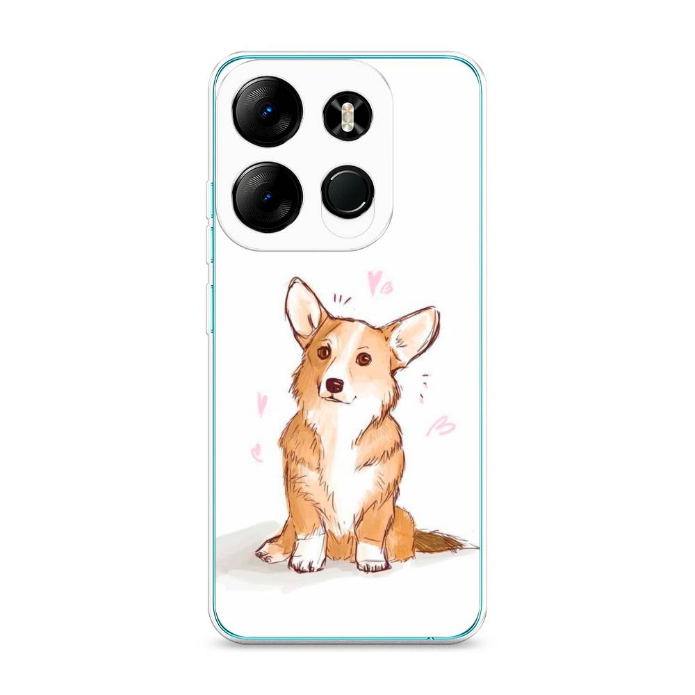 

Чехол Awog на Tecno Pop 7 Pro "Корги любовь", Бежевый;белый, 303450-1