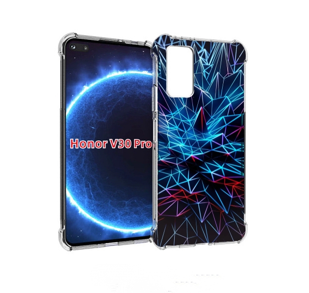 

Чехол бампер MyPads неоновая-абстракция для Honor V30 Pro, Прозрачный, Tocco