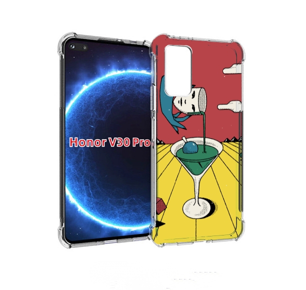

Чехол бампер MyPads необычный напиток для Honor V30 Pro, Прозрачный, Tocco