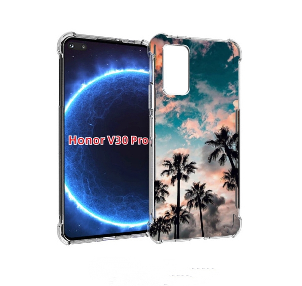 

Чехол бампер MyPads небо-с-пальмами для Honor V30 Pro, Прозрачный, Tocco