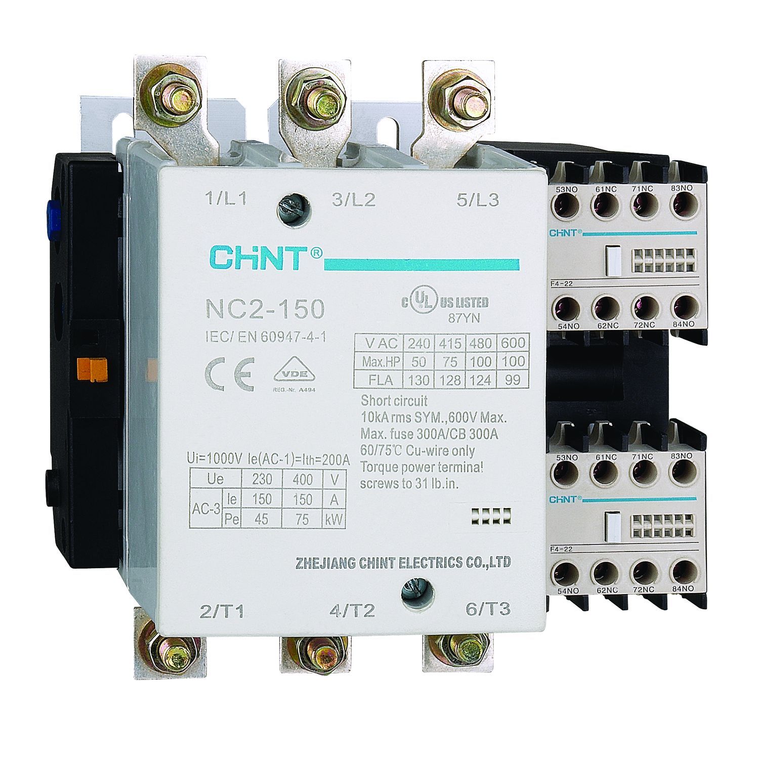 

Контактор NC2-150 150А 380-415В/АС3 50Гц (R) CHINT 671691