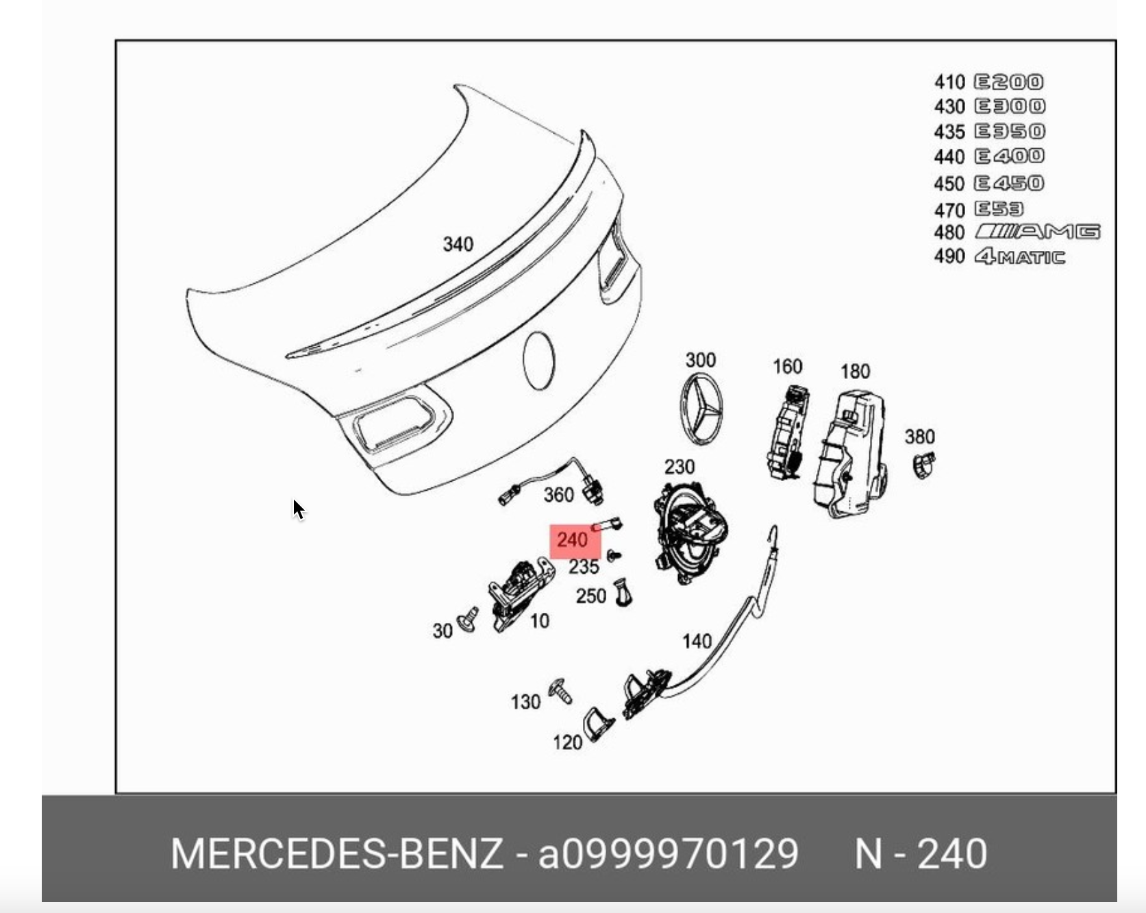 

Накладка MERCEDES-BENZ арт. A0999970129