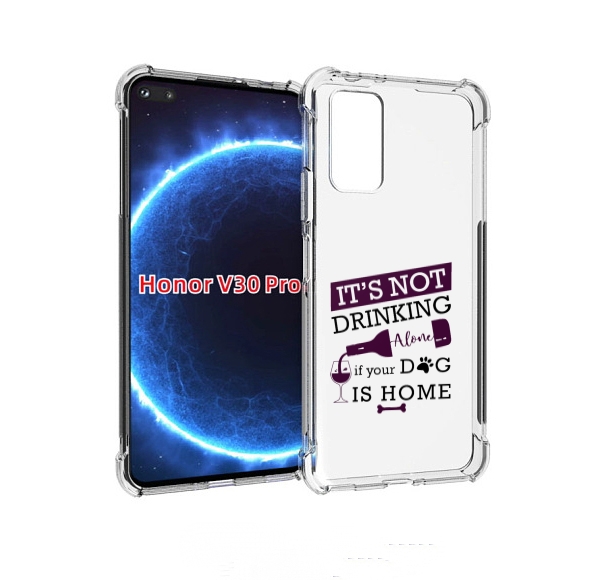 

Чехол бампер MyPads не-пей-один-дома для Honor V30 Pro, Прозрачный, Tocco