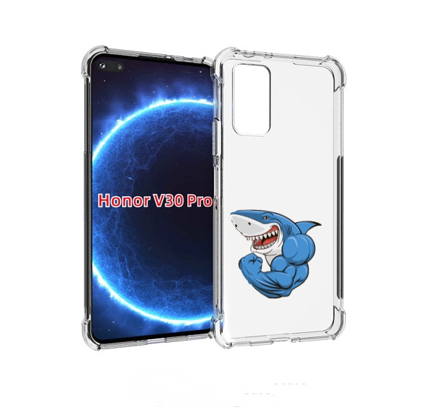 

Чехол бампер MyPads накаченная акула для Honor V30 Pro, Прозрачный, Tocco