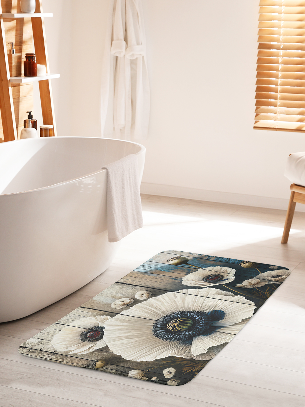 

Коврик для ванной туалета душа JoyArty "Маки в светлом оттенке", bath_sd3261_60x100