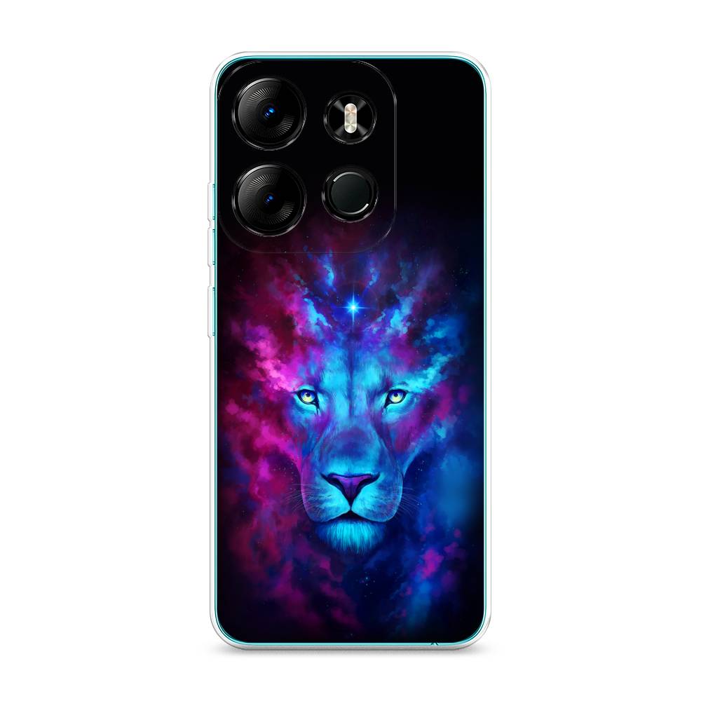 

Чехол Awog на Tecno Pop 7 Pro "Космический лев", Голубой, 303450-1