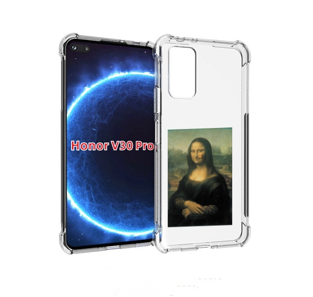 

Чехол бампер MyPads монализа-с-чупачупсом для Honor V30 P, Прозрачный, Tocco