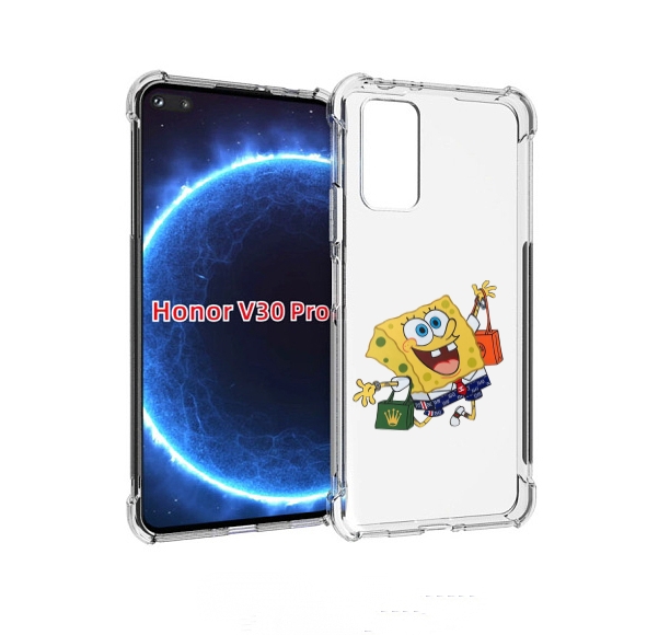 Чехол бампер MyPads модный-спанч-боб для Honor V30 Pro