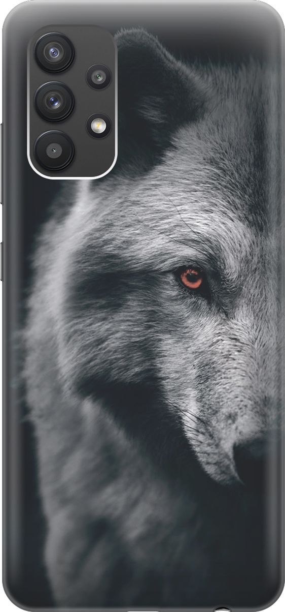 

Силиконовый чехол на Samsung Galaxy A32 с принтом "Красноглазый волк", Красный;серый, 7114