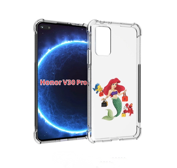 

Чехол бампер MyPads модная-русалка женский для Honor V30, Прозрачный, Tocco