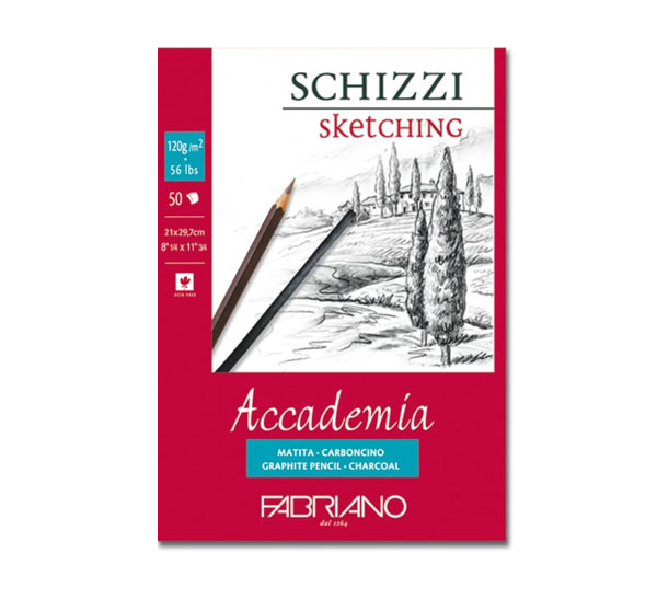 

Блокнот для эскизов на спирали Fabriano "Accademia sketching" 21х29,7 см 50 л 120 г
