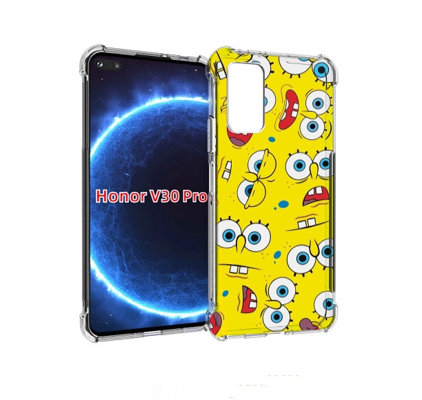 

Чехол бампер MyPads много-спанч-боба для Honor V30 Pro, Прозрачный, Tocco
