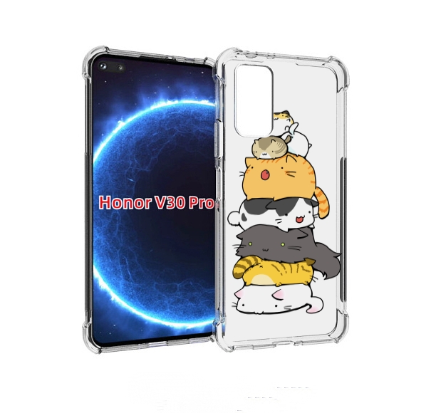 

Чехол бампер MyPads много-маленьких-котиков для Honor V30, Прозрачный, Tocco