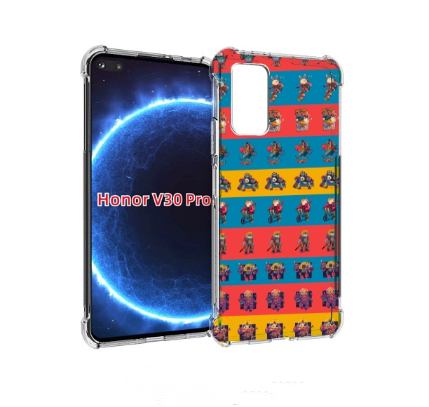 

Чехол бампер MyPads много стикеров для Honor V30 Pro, Прозрачный, Tocco