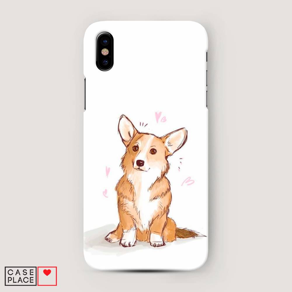 

Пластиковый чехол "Корги любовь" на Apple iPhone XS Max (10S Max), 11920-1
