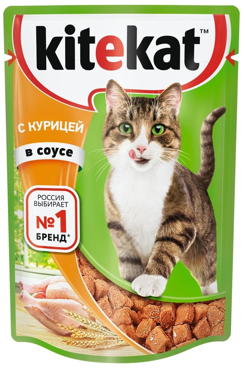 

Влажный корм для кошек KiteKat, курица в соусе, 85 г