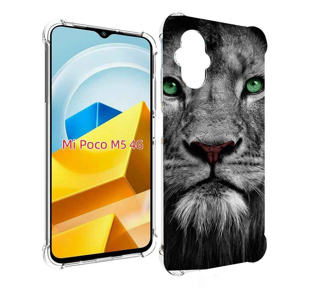 

Чехол Mypads Лев-Зеленоглазый Мужской Для Poco M5, Прозрачный, Tocco
