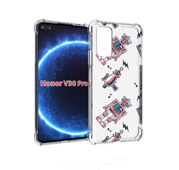 

Чехол бампер MyPads мини-роботы для Honor V30 Pro, Прозрачный, Tocco