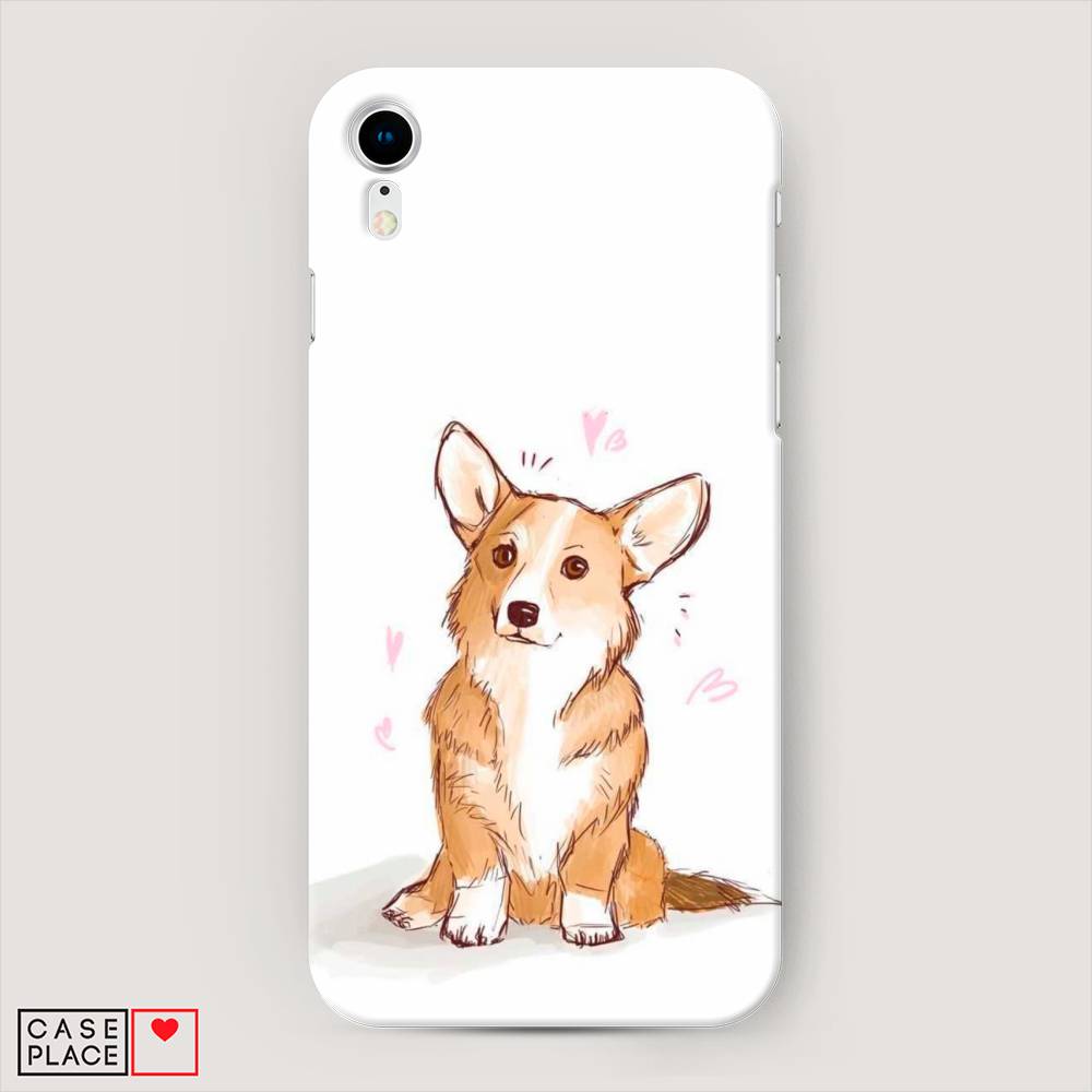 

Пластиковый чехол "Корги любовь" на Apple iPhone XR (10R), 12020-1