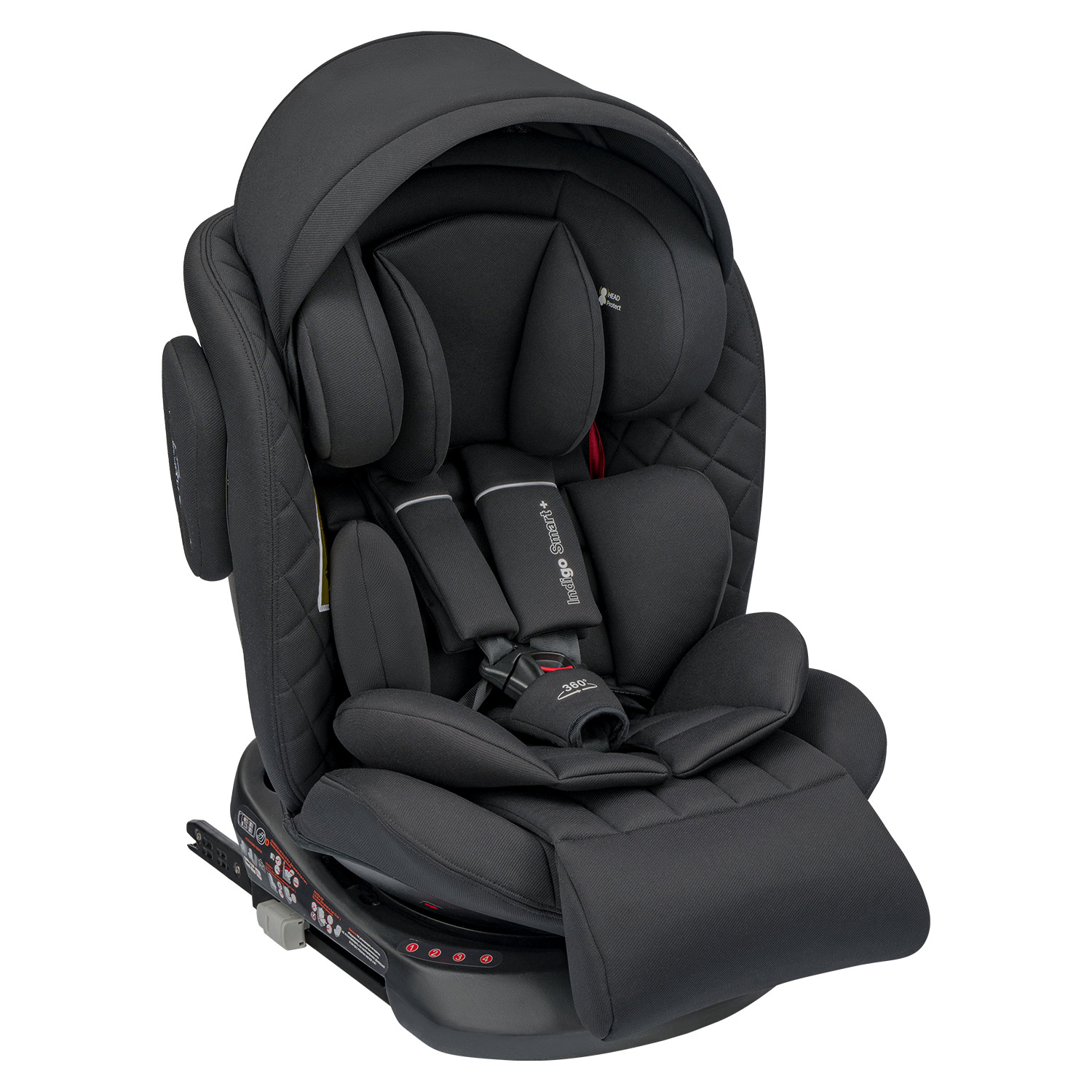 

Автокресло INDIGO SMART+ черное 0/1/2/3, Черный, SMART+