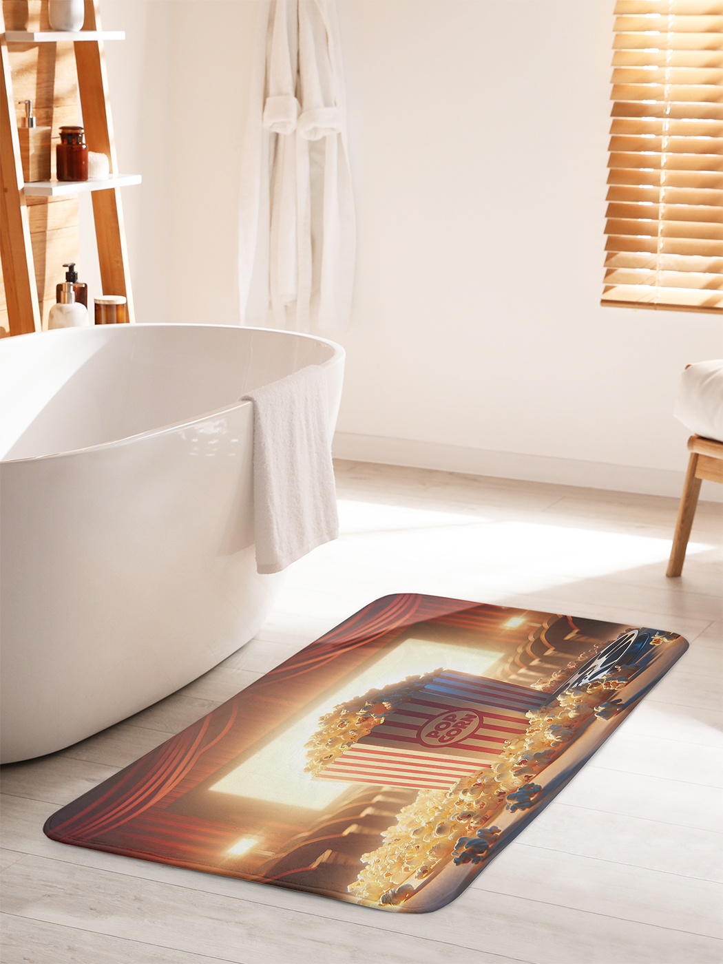 

Коврик для ванной туалета душа JoyArty "Попкорн в кино", bath_sd3245_60x100