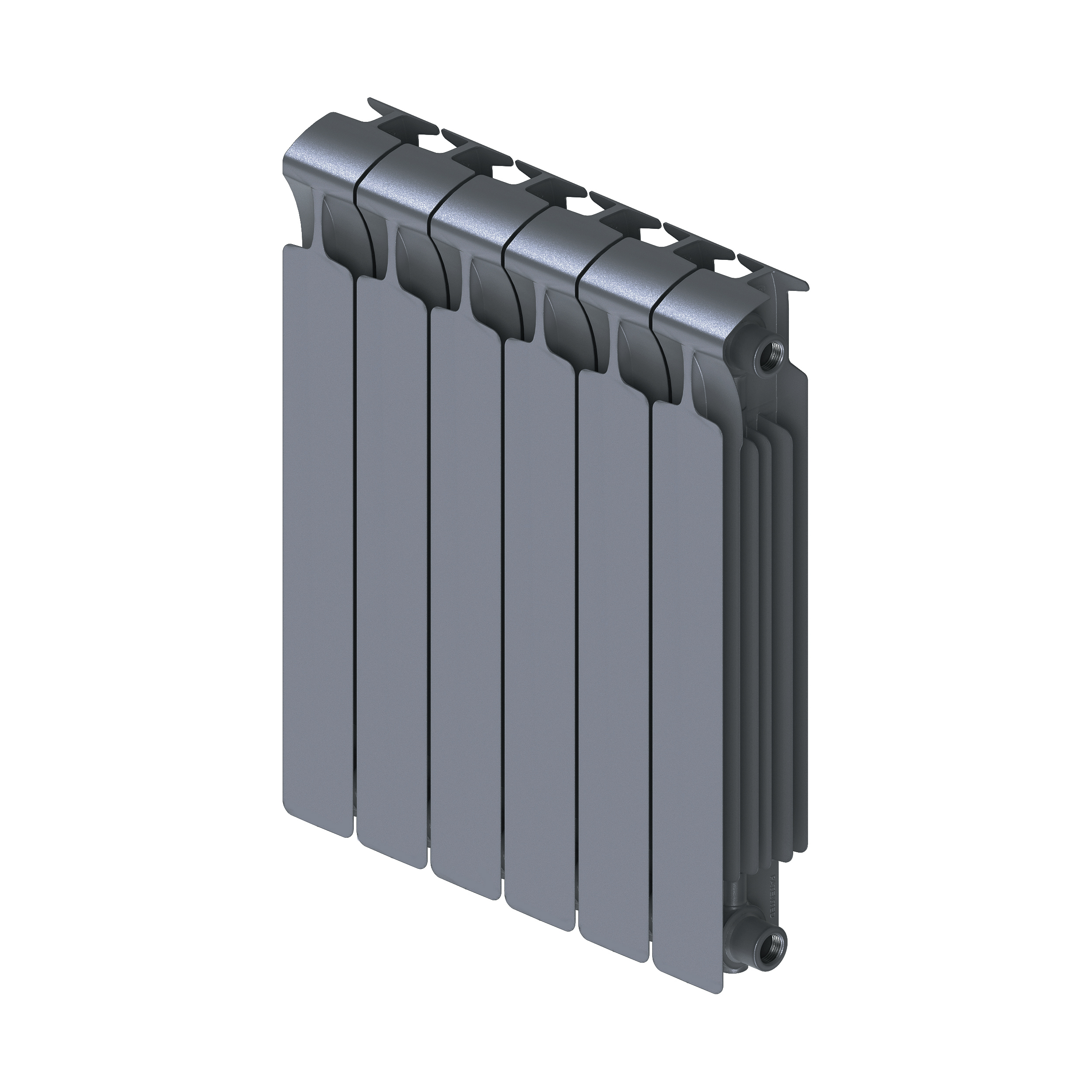 фото Биметаллический радиатор rifar monolit ventil 500, 4 секции, 50мм титан ral7012