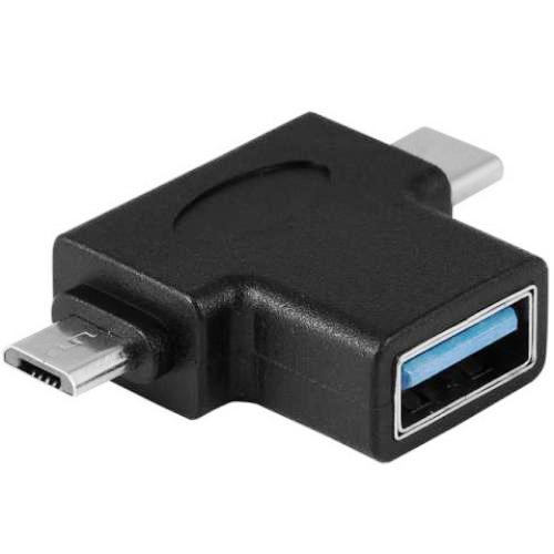 Адаптер USB3.0 Af-microB2.0  плюс  Type-Cm Orient UC-302 Т-образная насадка на кабель