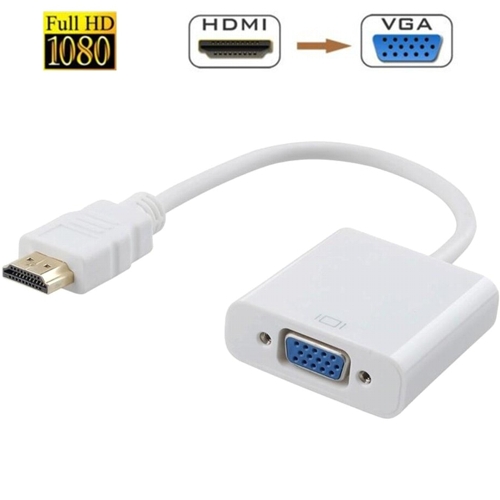 Видео адаптер Orient C050W HDMI на VGA 19M-15F, кабель 20 см, белый