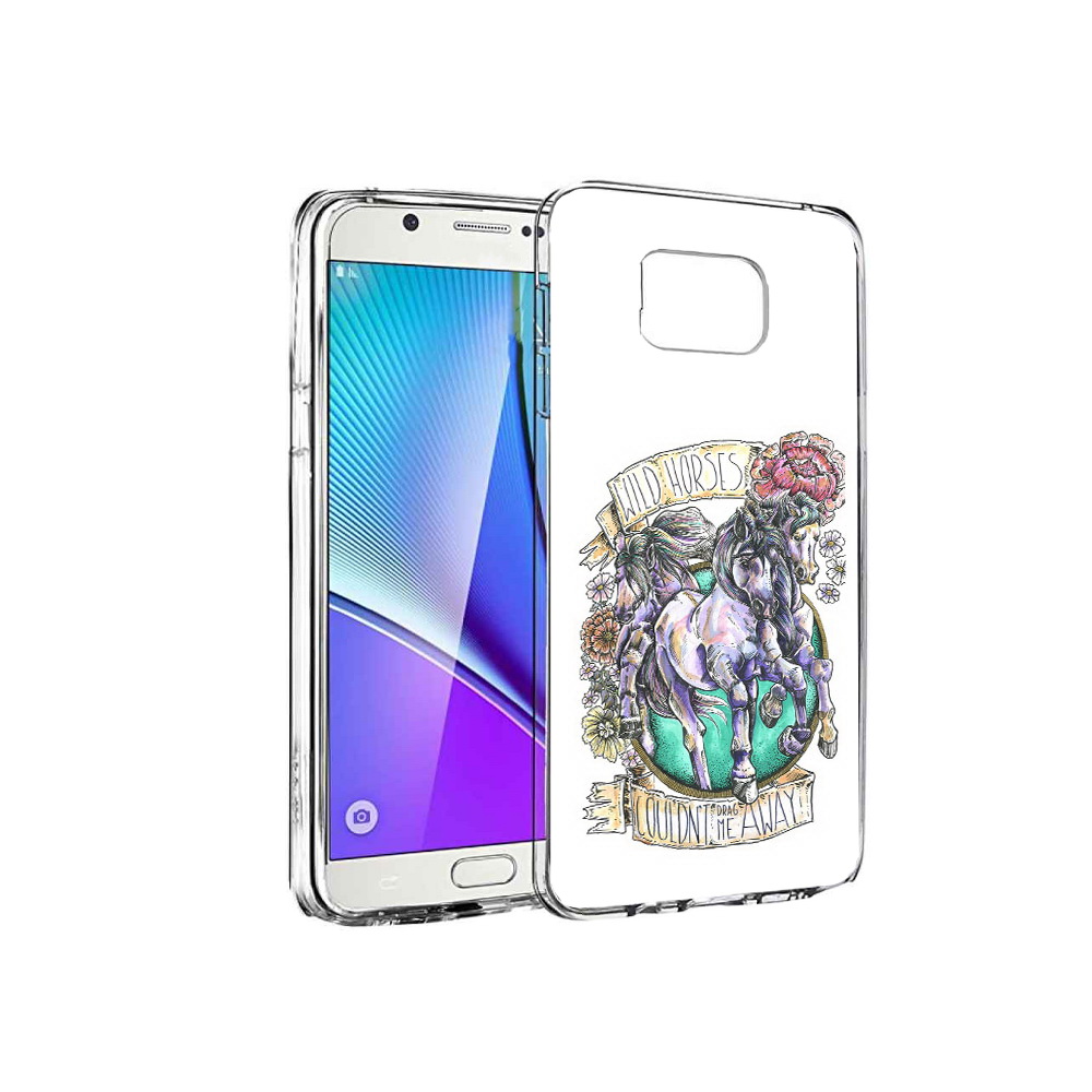 

Чехол MyPads Tocco для Samsung Galaxy Note 5 рисунок коней в цветах, Прозрачный, Tocco