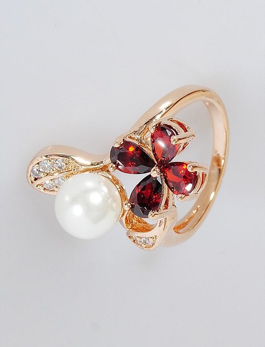 

Кольцо из бижутерного сплава р. 18 Lotus Jewelry 3032R-03fwp-gn, гранат/циркон, 3032R-03fwp-gn