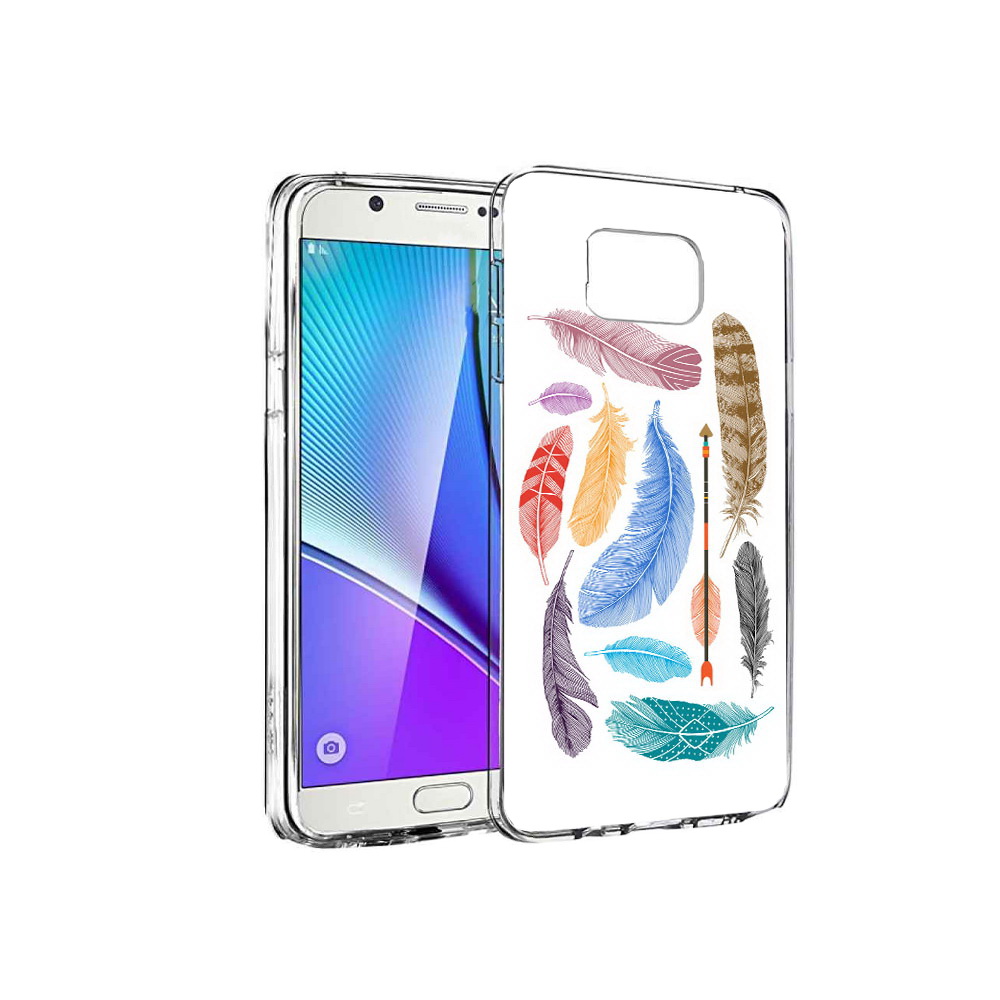 

Чехол MyPads Tocco для Samsung Galaxy Note 5 разноцветные перья, Прозрачный, Tocco
