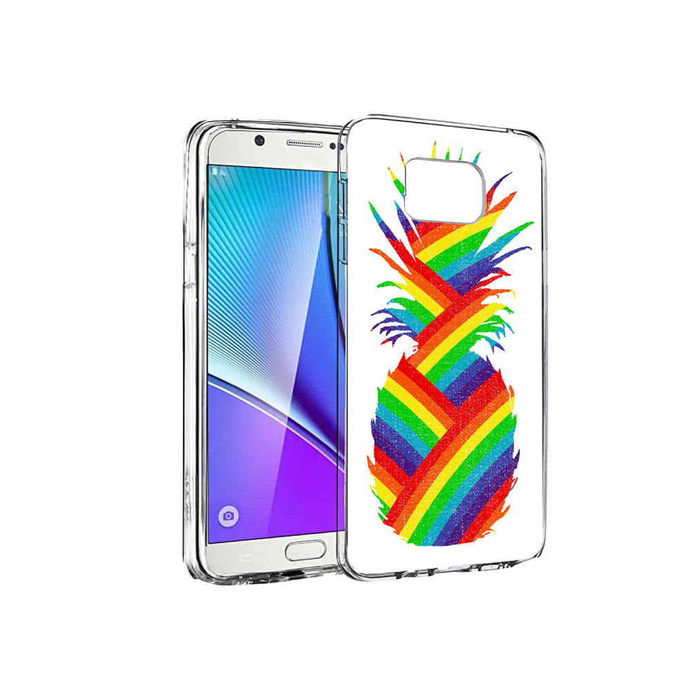 

Чехол MyPads Tocco для Samsung Galaxy Note 5 радужный ананас, Прозрачный, Tocco