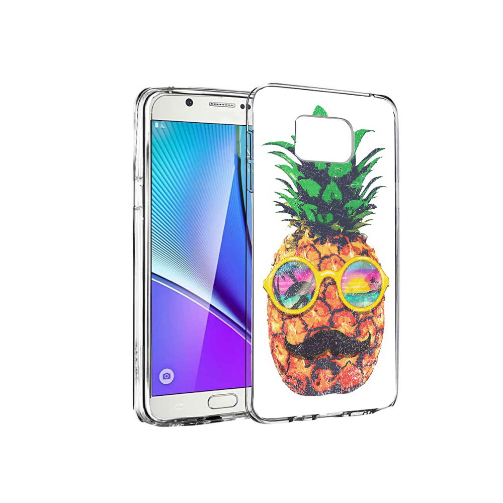

Чехол MyPads Tocco для Samsung Galaxy Note 5 прикольный ананас с лицом, Прозрачный, Tocco