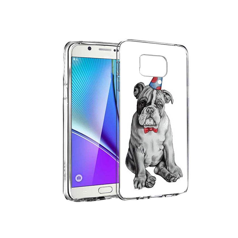 

Чехол MyPads Tocco для Samsung Galaxy Note 5 праздничный щенок, Прозрачный, Tocco