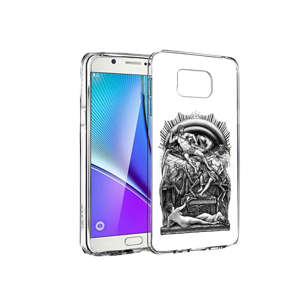 

Чехол MyPads Tocco для Samsung Galaxy Note 5 оракул черно белый, Прозрачный, Tocco