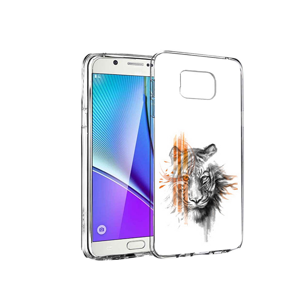 

Чехол MyPads Tocco для Samsung Galaxy Note 5 огненный тигр, Прозрачный, Tocco