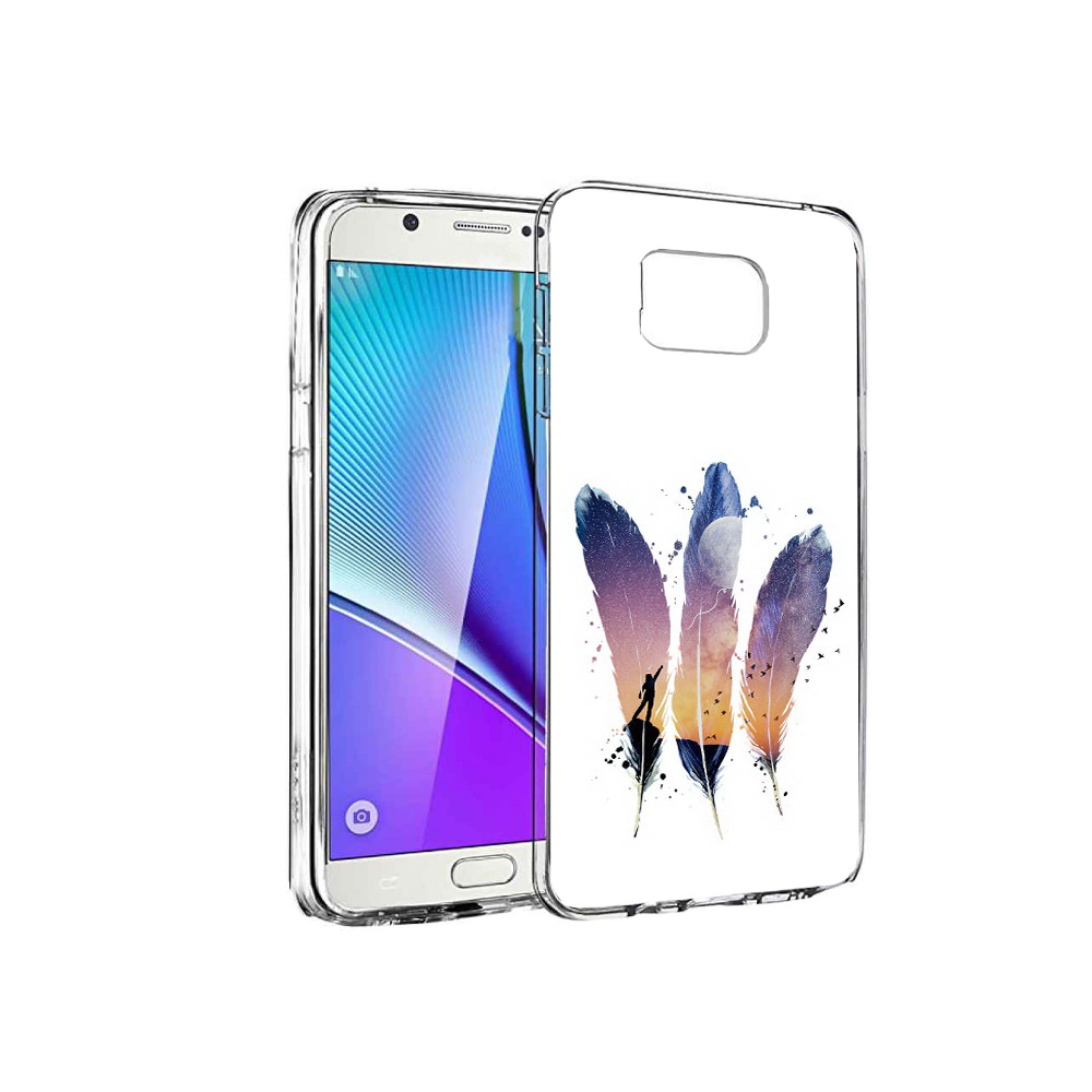 

Чехол MyPads Tocco для Samsung Galaxy Note 5 небесные перья, Прозрачный, Tocco