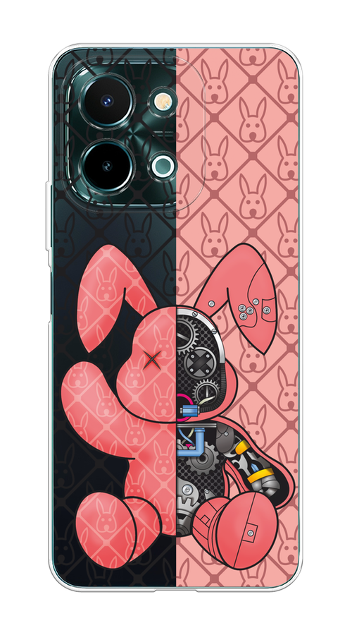 

Чехол на Vivo Y28 4G "Киборг-заяц розовый", Розовый;прозрачный;черный, 2611650-1