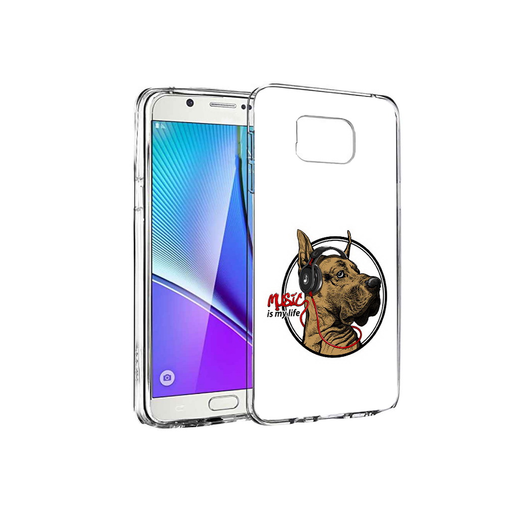 

Чехол MyPads Tocco для Samsung Galaxy Note 5 музыкальная собака, Прозрачный, Tocco